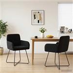 vidaXL Eettafelstoelen 2 st fluweel Zwart 59 x 56,5 x 86 cm