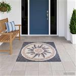 vidaXL Mozaïektegels Zonnepatroon veelkleurig 120 x 120 cm Marmer