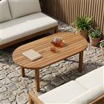 vidaXL Tafelblad 90 x 45 x 3,5 cm Ovaal Massief Teakhout Naturel