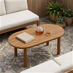 vidaXL Tafelblad 80 x 40 x 3,5 cm Ovaal Massief Teakhout Naturel