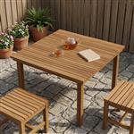 vidaXL Tafelblad 90 x 90 x 3,5 cm Vierkant Massief Teakhout Naturel