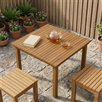 vidaXL Tafelblad 70 x 70 x 3,5 cm Vierkant Massief Teakhout Naturel