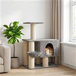 vidaXL Kattenboom met sisal krabpalen Lichtgrijs 96 cm