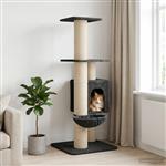 vidaXL Kattenboom met sisal krabpalen Donkergrijs 137 cm