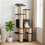 vidaXL Kattenboom met sisal krabpalen Donkergrijs 161 cm