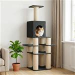 vidaXL Kattenboom met sisal krabpalen Donkergrijs 180 cm