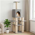 vidaXL Kattenboom met sisal krabpalen Lichtgrijs 180 cm