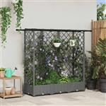vidaXL Verhoogd Bed met Trellis en Dak Lichtgrijs 164 x 40 x 121 cm PP