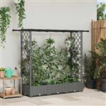 vidaXL Verhoogd Bed met Trellis en Dak Lichtgrijs 164 x 40 x 121 cm PP