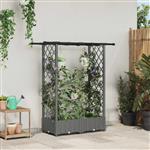 vidaXL Verhoogd Bed met Trellis en Dak Lichtgrijs 122,5 x 40 x 121 cm