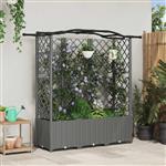 vidaXL Verhoogd Bed met Trellis en Dak Lichtgrijs 163 x 40 x 138 cm PP