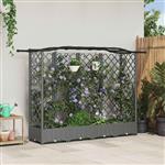 vidaXL Verhoogd Bed met Trellis en Dak Lichtgrijs 203,5 x 40 x 123 cm