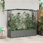 vidaXL Verhoogd Bed met Trellis en Dak Lichtgrijs 204 x 40 x 138 cm PP