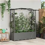 vidaXL Verhoogd Bed met Trellis en Dak Lichtgrijs 164 x 40 x 138 cm PP
