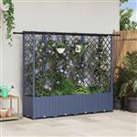 vidaXL Verhoogd Bed met Trellis en Dak Grijs 202 x 40 x 136 cm PP
