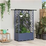vidaXL Verhoogd Bed met Trellis en Dak Grijs 124 x 40 x 136 cm PP