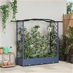 vidaXL Verhoogd Bed met Trellis en Dak Grijs 169 x 40 x 123 cm PP