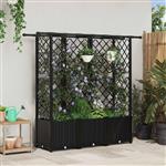 vidaXL Verhoogd Bed met Trellis en Dak Zwart 163,5 x 40 x 136 cm PP