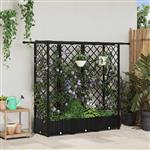 vidaXL Verhoogd Bed met Trellis en Dak Zwart 164 x 40 x 121 cm PP