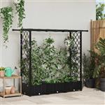 vidaXL Verhoogd Bed met Trellis en Dak Zwart 164 x 40 x 121 cm PP