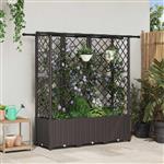 vidaXL Verhoogd Bed met Trellis en Dak Bruin 163,5 x 40 x 136 cm PP