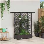 vidaXL Verhoogd Bed met Trellis en Dak Bruin 124 x 40 x 121 cm PP