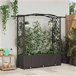 vidaXL Verhoogd Bed met Trellis en Dak Bruin 164 x 40 x 138 cm PP