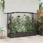 vidaXL Verhoogd Bed met Trellis en Dak Bruin 207 x 40 x 123 cm PP