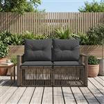 vidaXL Tuinbank 2-Aantal zitplaatsen Grijs poly rattan