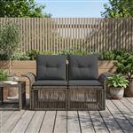 vidaXL Tuinbank 2-Aantal zitplaatsen Grijs poly rattan