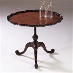 Antieke bijzettafel / Wijntafel / salontafelhoogte ca. 1870 rond en sterk geschulpt (No.792916)