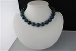 CHRYSOCOLLA - LAPIS LAZULI ketting/oorhanger-set