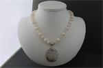 WITTE OPAAL ketting/oorhanger-set