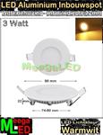 LED inbouwspot panel spot Rond wit Warmwit 3W