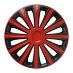 Wieldoppen Trend rood/zwart 13 inch 4-delig set