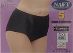 5x NAFT Dames tailleslip Zwart Katoen L