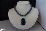 Blauwe KORAAL ketting/oorhanger-set