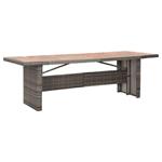 vidaXL Table de jardin 240x90x74 cm Résine tressée et bois d