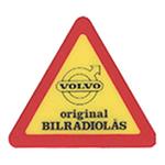 Sticker Original bilradiolas rood op geel driehoek Volvo ond