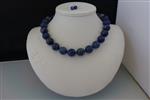 Gefacetteerde LAPIS LAZULI  ketting/oorhanger-set