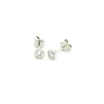 Ronde oorstekers 14 karaat witgoud met 0.30 ct. diamant
