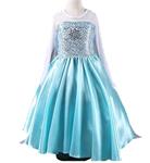 Elsa jurk blauw met ster + GRATIS ketting 3-4 jaar, lengte 7