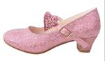 Spaanse schoenen roze glitter hart Deluxe Maat 31 - binnenma
