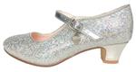 Spaanse schoenen zilver Glamour glitterhartje Maat 25 - binn