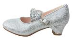 Spaanse schoenen zilver glitter hart Deluxe Maat 24 - binnen
