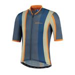 Heren fietsshirt KM Vintage Grijs/oranje/blauw