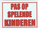 Bordje pas op spelende kinderen