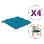 vidaXL Coussins de chaise 4 pcs Bleu clair 40x40x7 cm Tissu