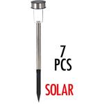 Set van 7 RVS solarlampen
