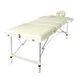 Massagetafel Alu Beige Opklapbaar In hoogte verstelbare Arml